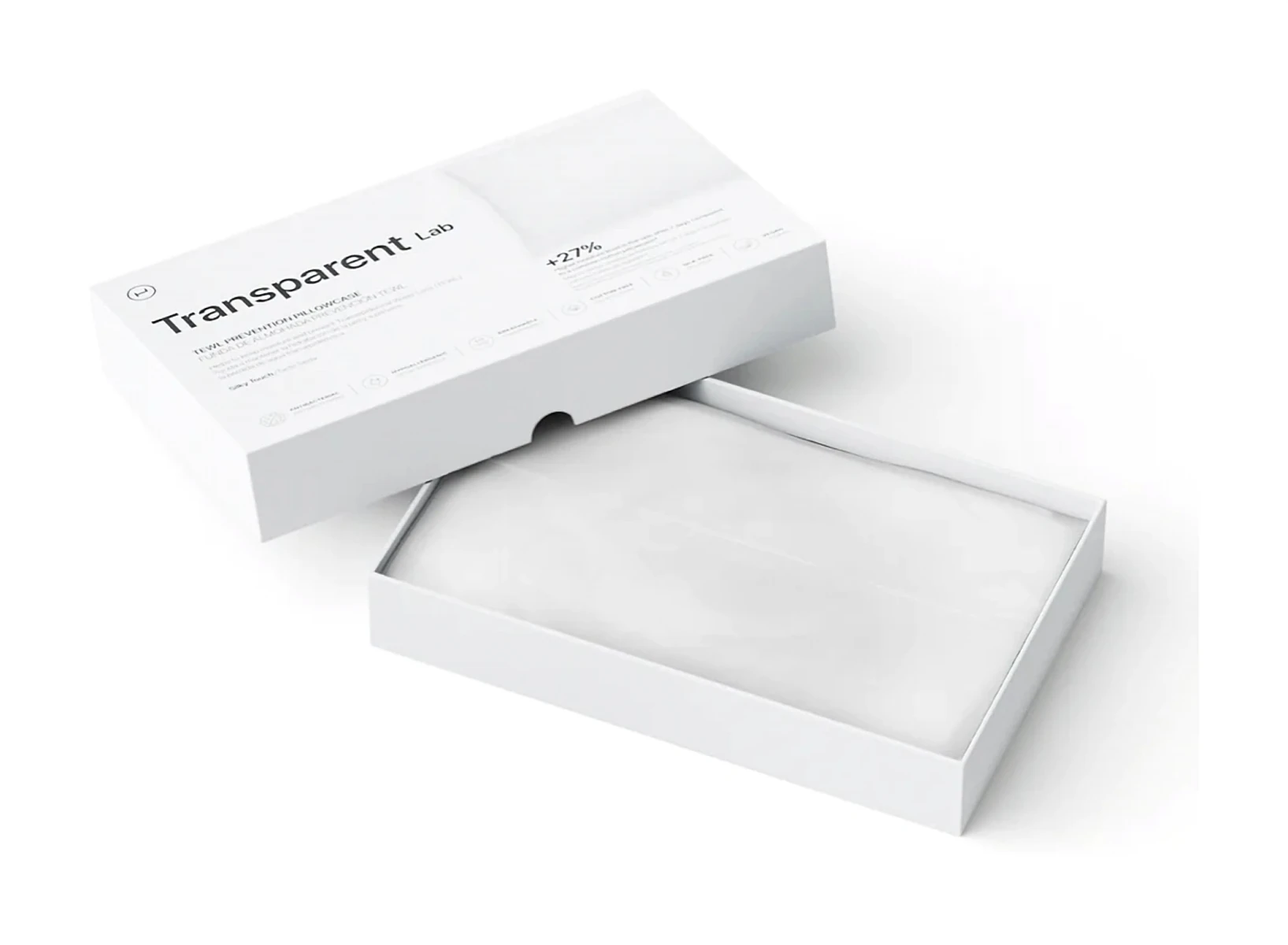 TRANSPARENT-LAB - PILLOWCASE (King Size 50 x 75 cm) | Білизна постільна, наволочка зі зволожуючими та антивіковими властивостями з синтетичних волокон (Meryl 100% , 1 шт