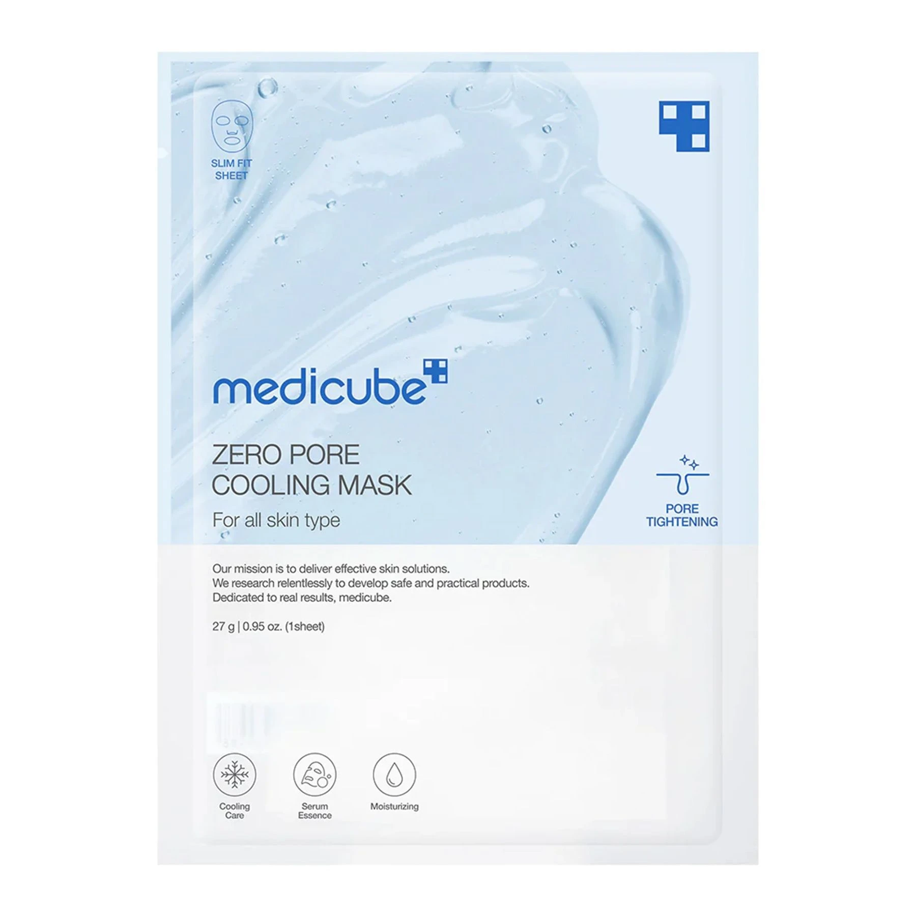 Охолоджувальна маска для звуження пор і контролю жирності шкіри Medicube Zero Pore Cooling Mask, 27 г