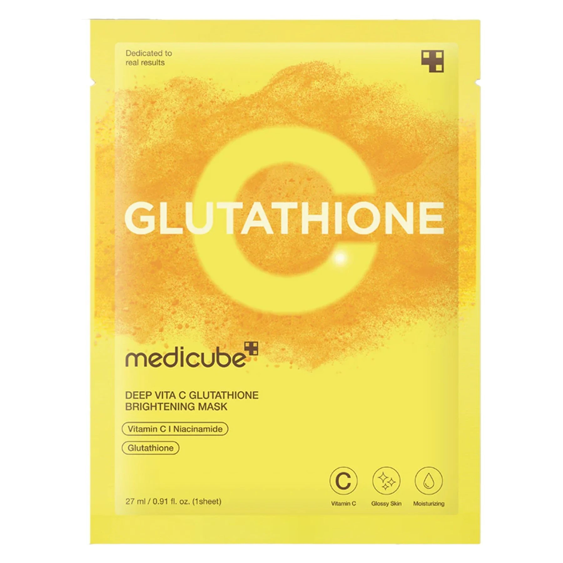 Тканинна маска з вітаміном С та глутатіоном для освітлення та сяйва Medicube Deep Vita C Glutathione Brightening Mask, 27 мл * 1 шт