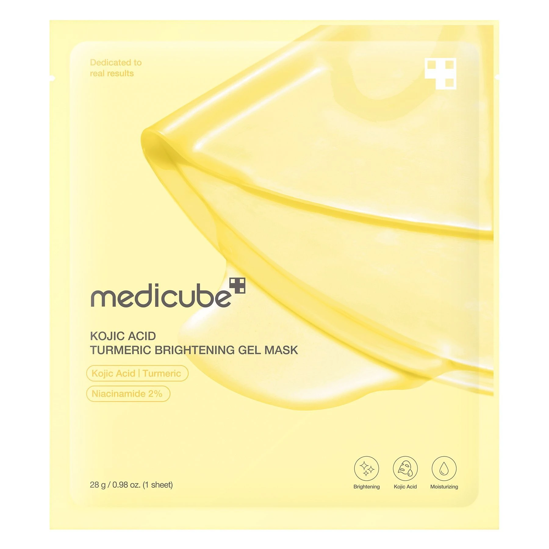 Освітлювальна гідрогелева маска з койєвою кислотою та куркумою Medicube Kojic Acid Turmeric Brightening Gel Mask, 28 г * 1 шт
