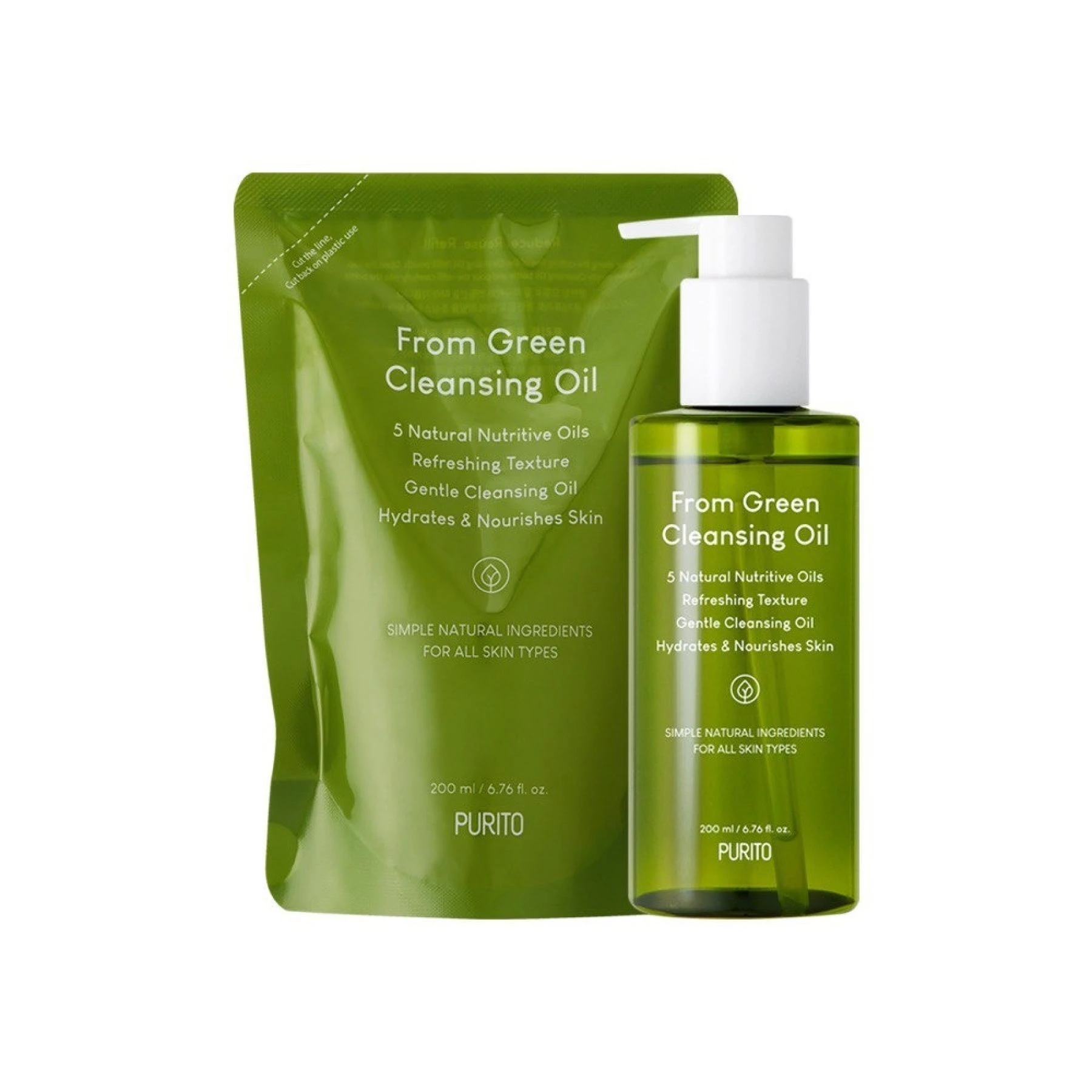 Набір гідрофільне очищуюче масло + рефіл Purito SEOUL From Green Cleansing Oil (Set), 2 в 1
