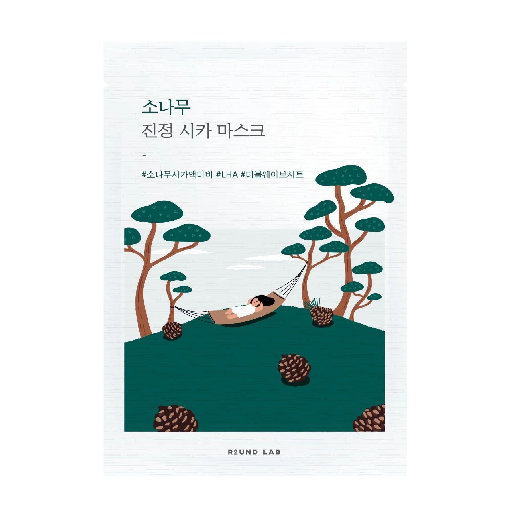 Заспокійлива тканинна маска з екстрактом голок сосни ROUND LAB Pine Calming Cica Mask Sheet, 27 мл