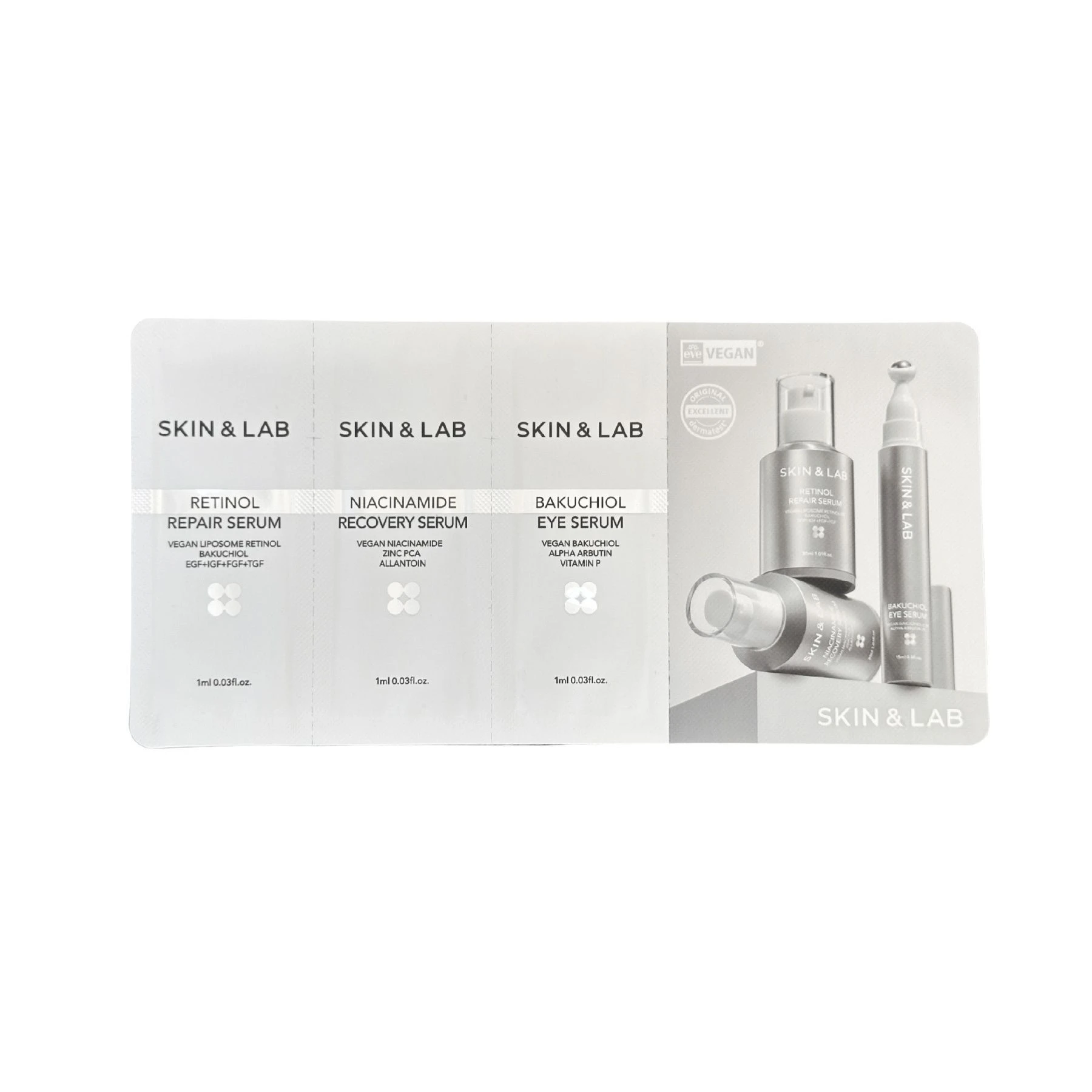 Набiр тестерів SKIN&LAB Vegan Active Sachet Kit, 3 в 1