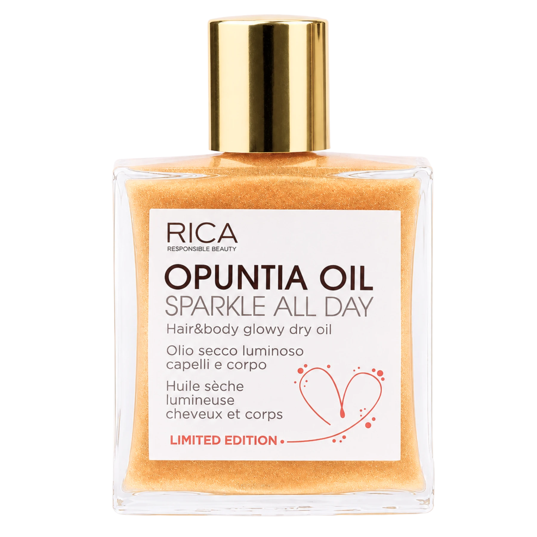 Олія з опунції "Сяйво на весь день" RICA OPUNTIA OIL SPARKLE ALL DAY, 50 мл