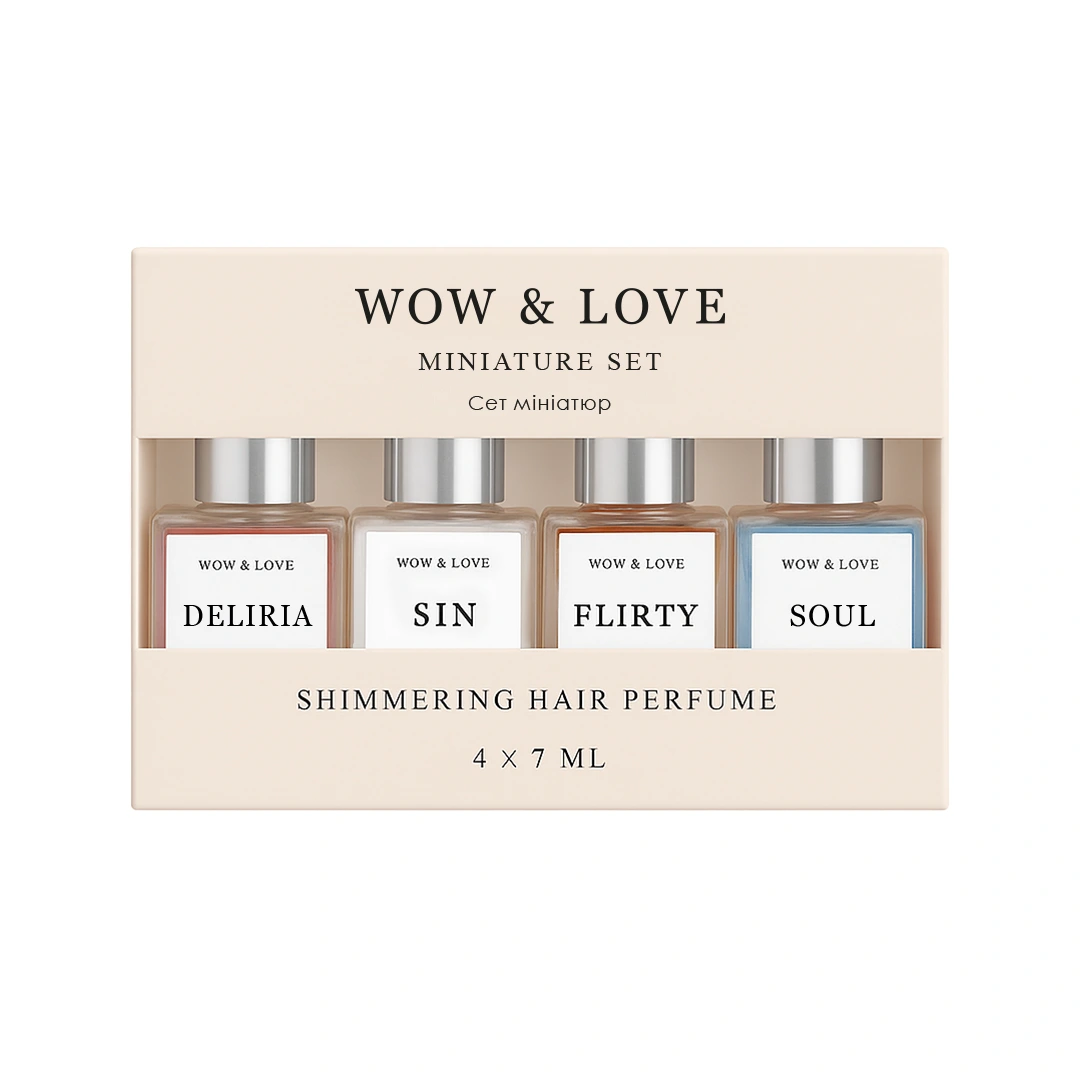 Набір мініатюр парфум-блиску wow&Love — 4 × 7 мл