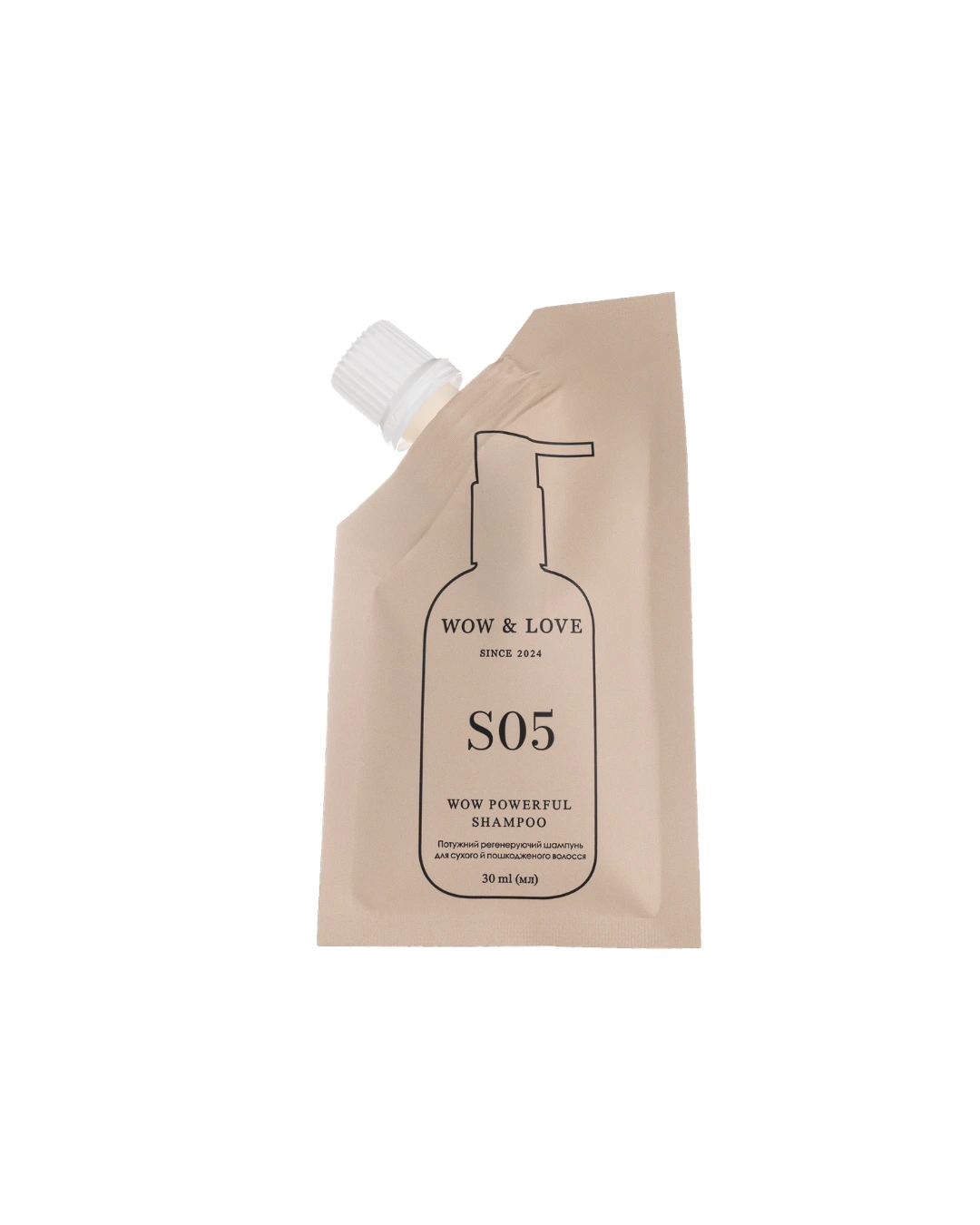 Відновлювальний шампунь wow&Love Powerful Shampoo · 30 мл