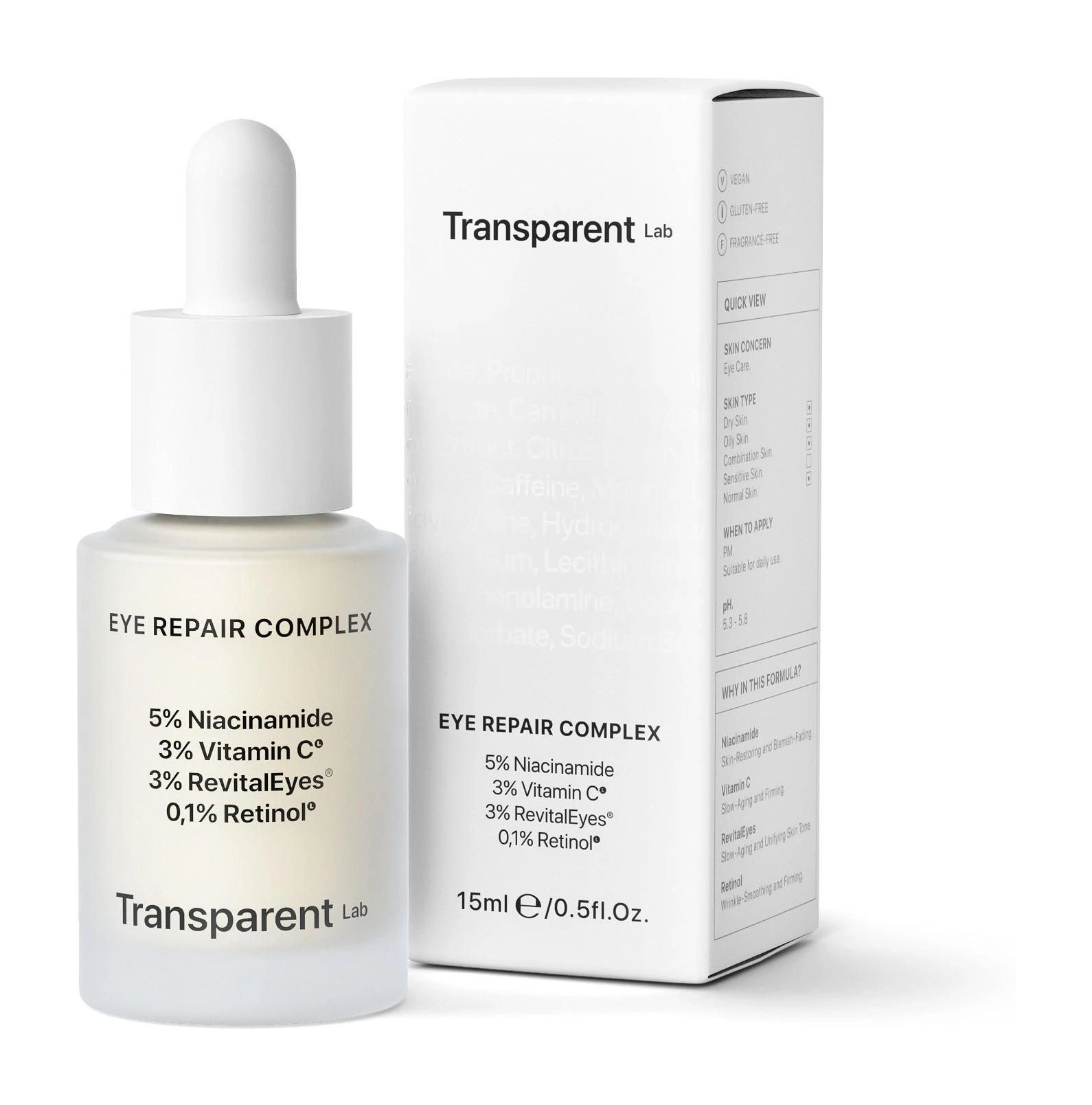 TRANSPARENT-LAB - EYE REPAIR COMPLEX | Нічна сироватка для зони навколо очей, 15 мл