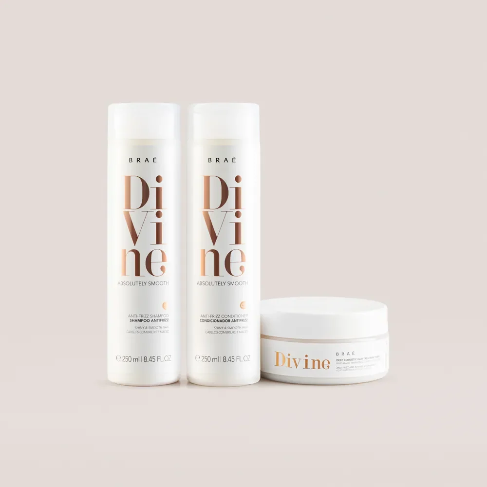 Brae Divine Anti-Frizz Kit – Набір для збереження гладкості та відновлення волосся, 250 мл + 250 мл + 200 гр